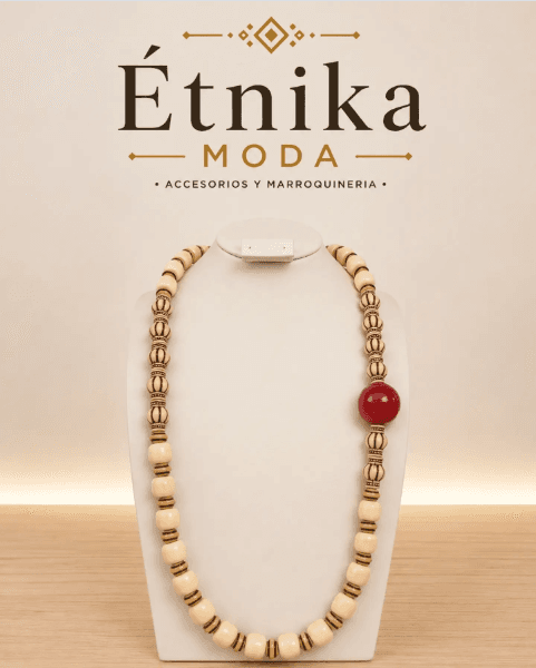 Collar Largo Semillas Rojo